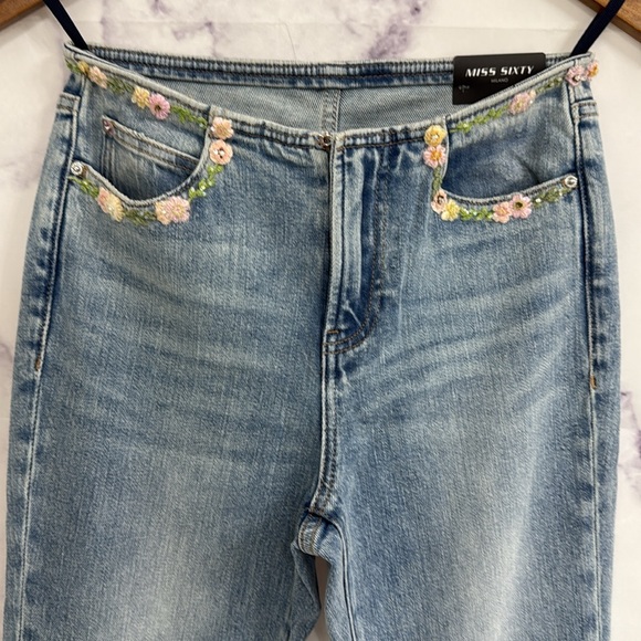 MISS SIXTY Silk Blend Denim Light Blue Flare Jeans W26 - Picture 6 of 16